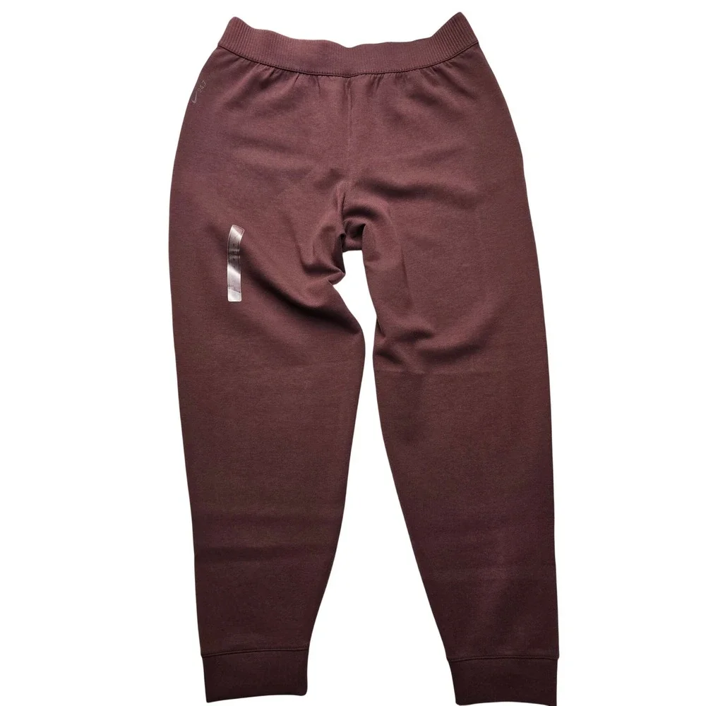 Nike 24.7 Womens Large Dri-FIT Soft Joggers Mid Rise Ankle Length Burgundy Taper
